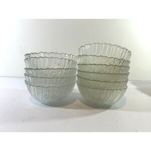 Vtg Arcoroc Seabreeze 5 1/4” Clear Swirl Cereal Salad Bowls Excellent Lot Of 12